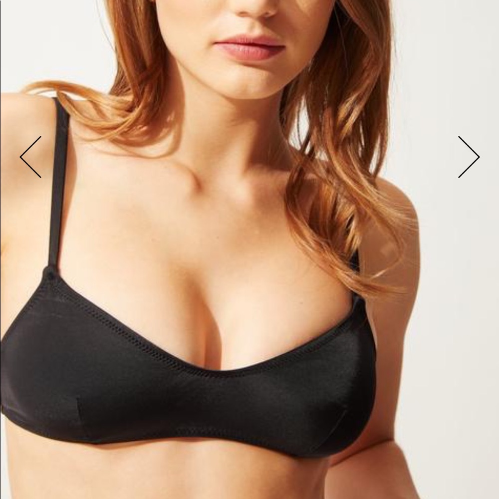 Solid + Striped Bikini Top - BNWT